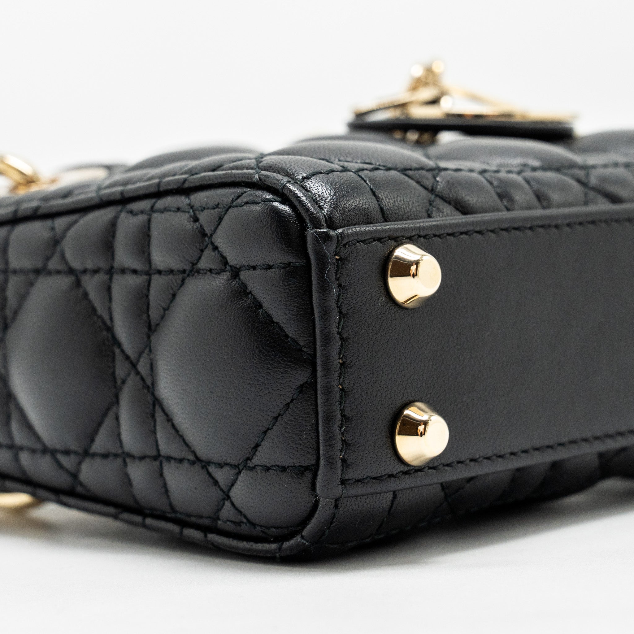 DIOR MICRO LADY DIOR LAMBSKIN BLACK LGHW