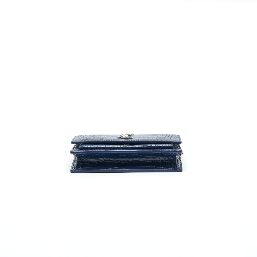 SAINT LAURENT SUNSET CHAIN WALLET NAVY SHW