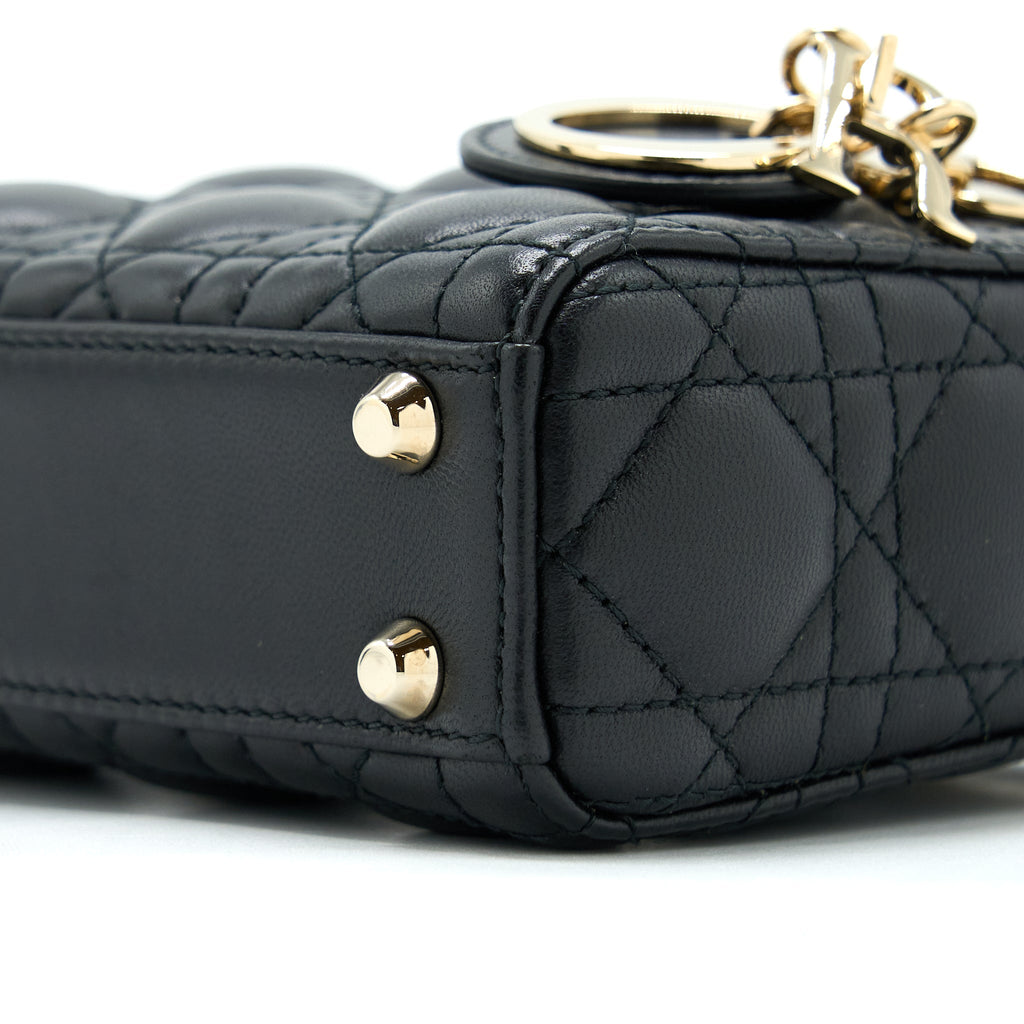 DIOR MICRO LADY DIOR LAMBSKIN BLACK GHW