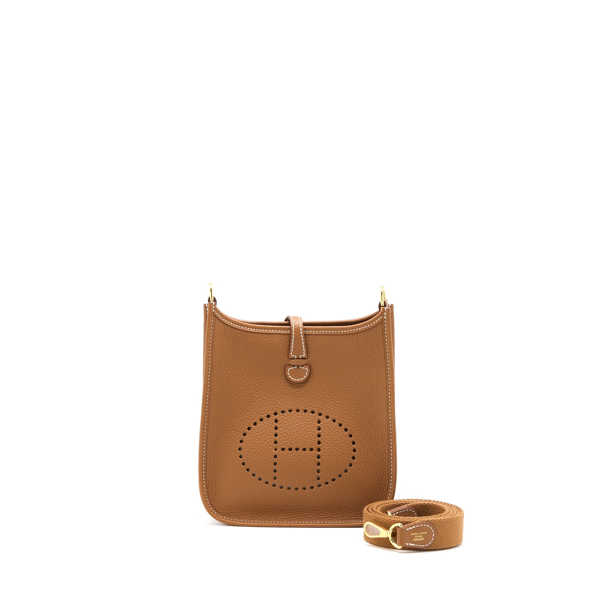 HERMES MINI EVELYNE CLEMENCE GOLD GHW
