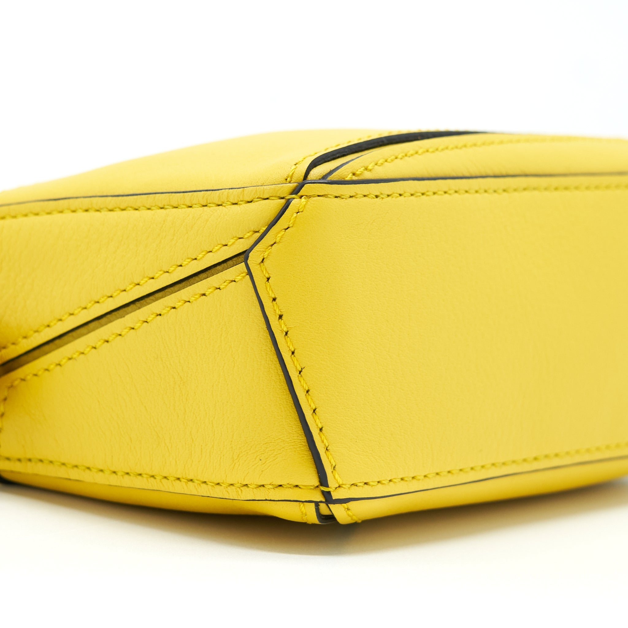LOEWE NANO PUZZLE CLASSIC CALFSKIN YELLOW WITH SHW