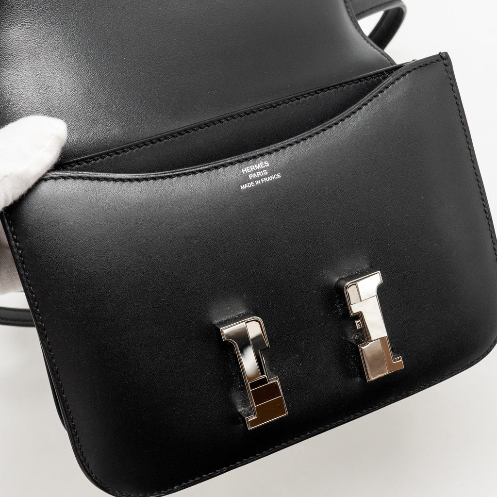HERMES MINI CONSTANCE STUDIO DISCO LIMITED MONSIEUR LEATHER BLACK SHW