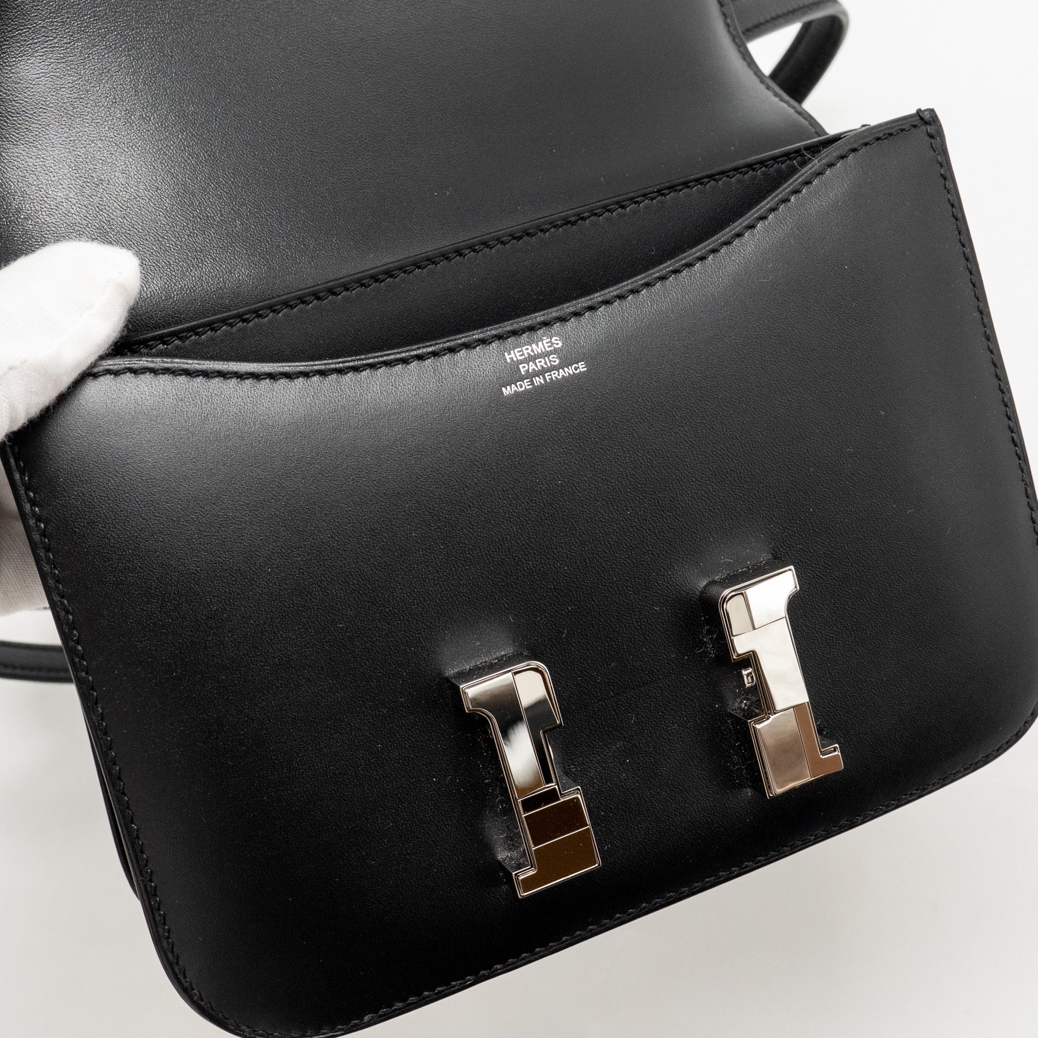 HERMES MINI CONSTANCE STUDIO DISCO LIMITED MONSIEUR LEATHER BLACK SHW