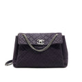 CHANEL FLAP TOTE BAG WITH CHAIN CAVIAR IN PURPLE SHW