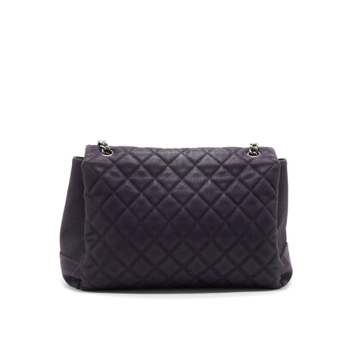 CHANEL FLAP TOTE BAG WITH CHAIN CAVIAR IN PURPLE SHW