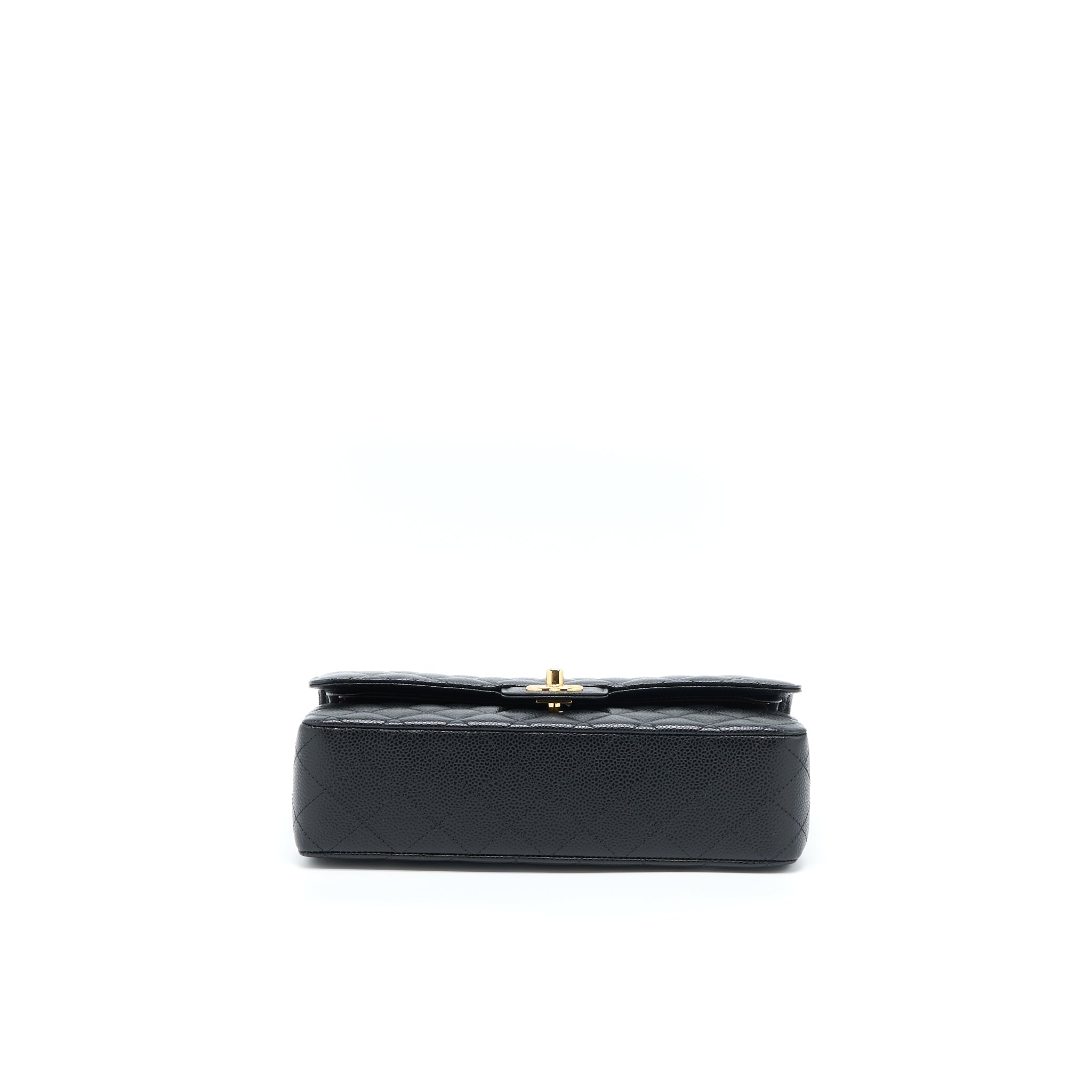 CHANEL MEDIUM CLASSIC DOUBLE FLAP BAG CAVIAR BLACK GHW (MICROCHIP)