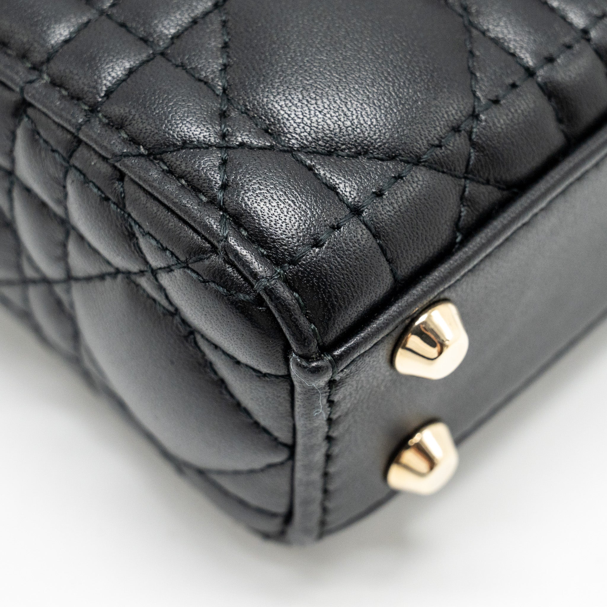 DIOR MICRO LADY DIOR LAMBSKIN BLACK LGHW