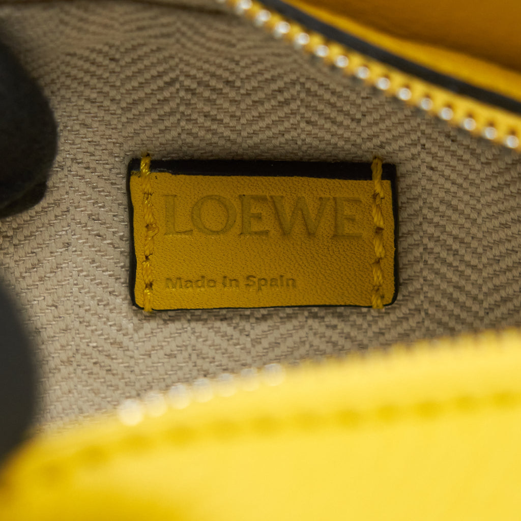 LOEWE NANO PUZZLE CLASSIC CALFSKIN YELLOW WITH SHW