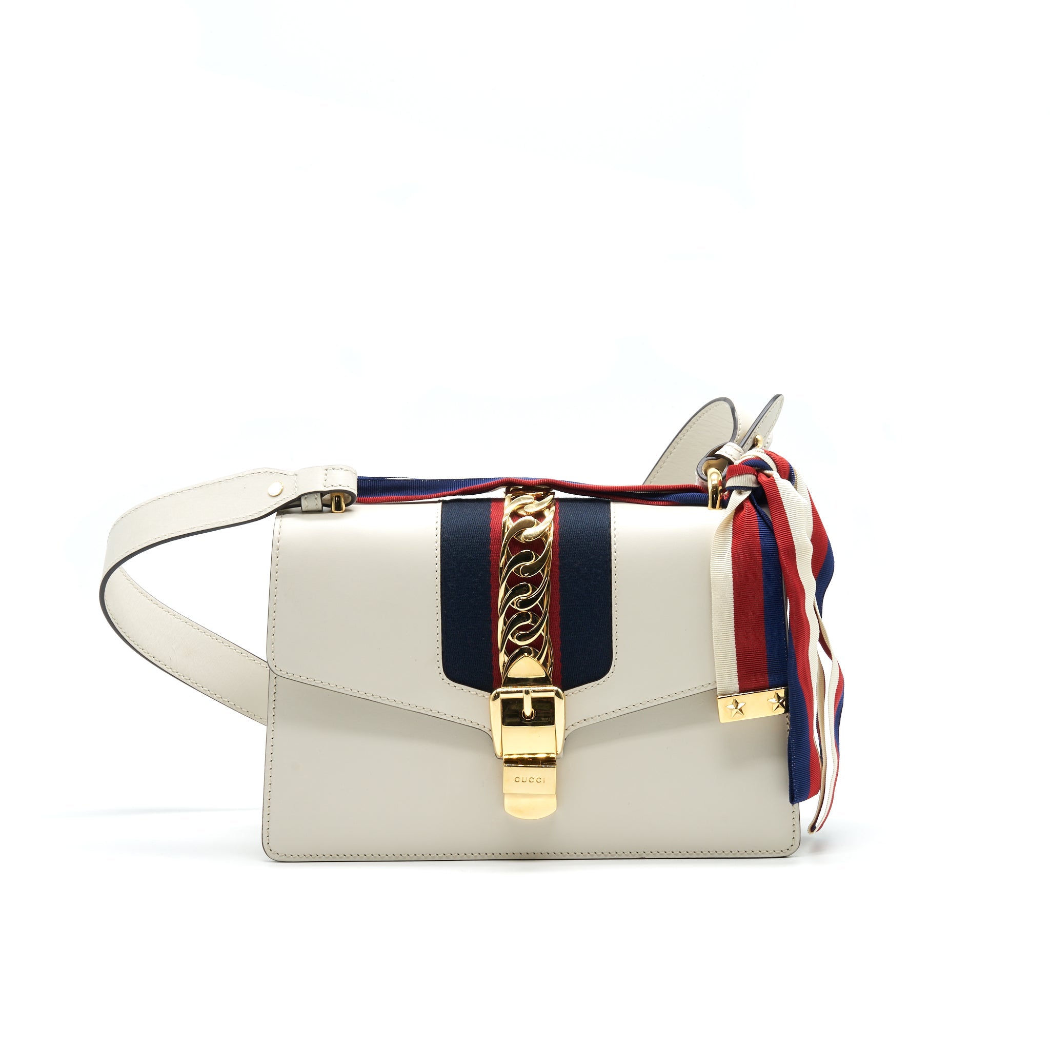 GUCCI SMALL SYLVIE BAG WHITE