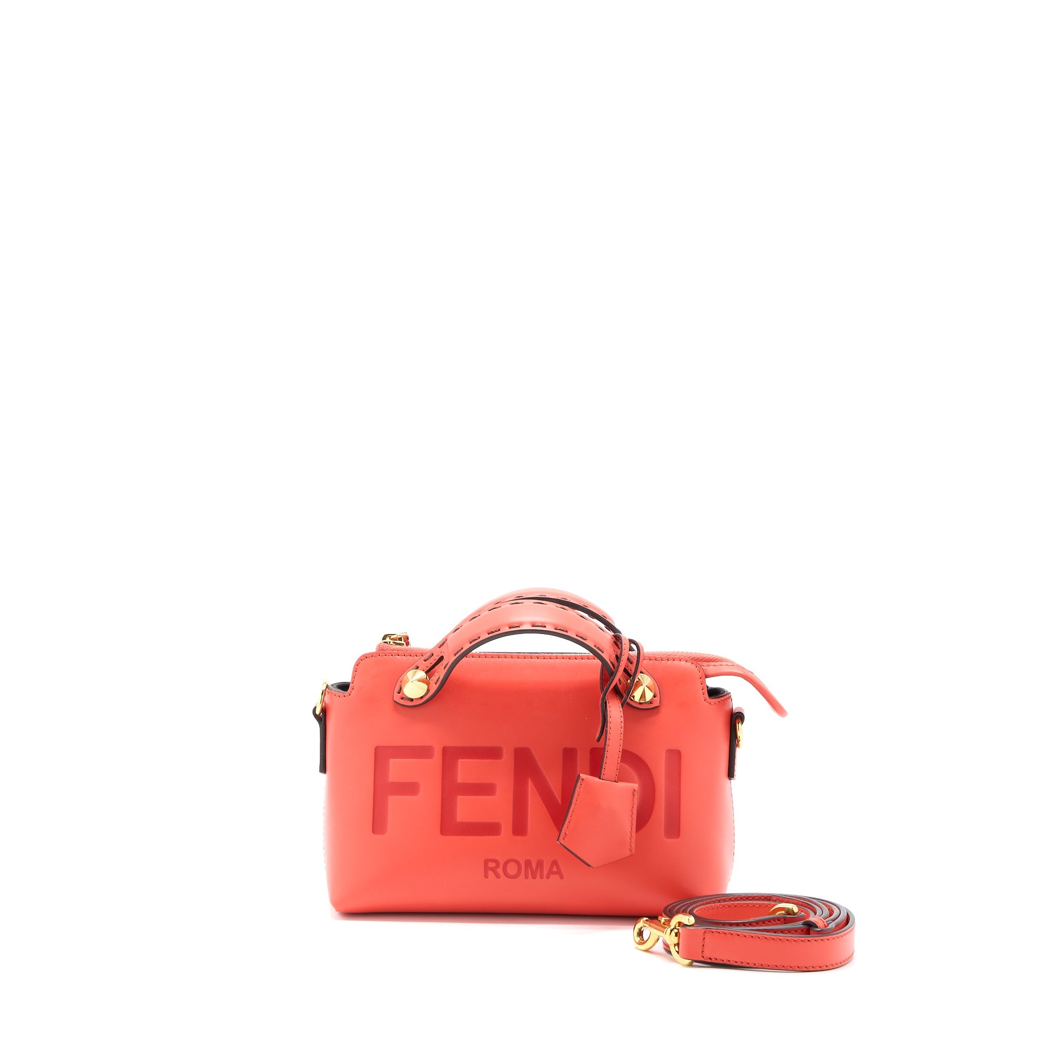 FENDI BY THE WAY MINI CALFSKIN RED/ORANGE GHW