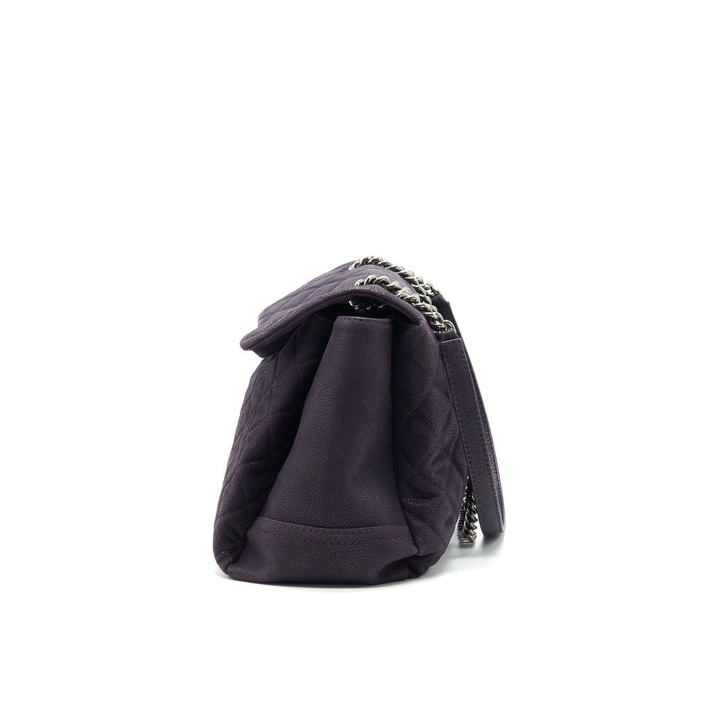 CHANEL FLAP TOTE BAG WITH CHAIN CAVIAR IN PURPLE SHW