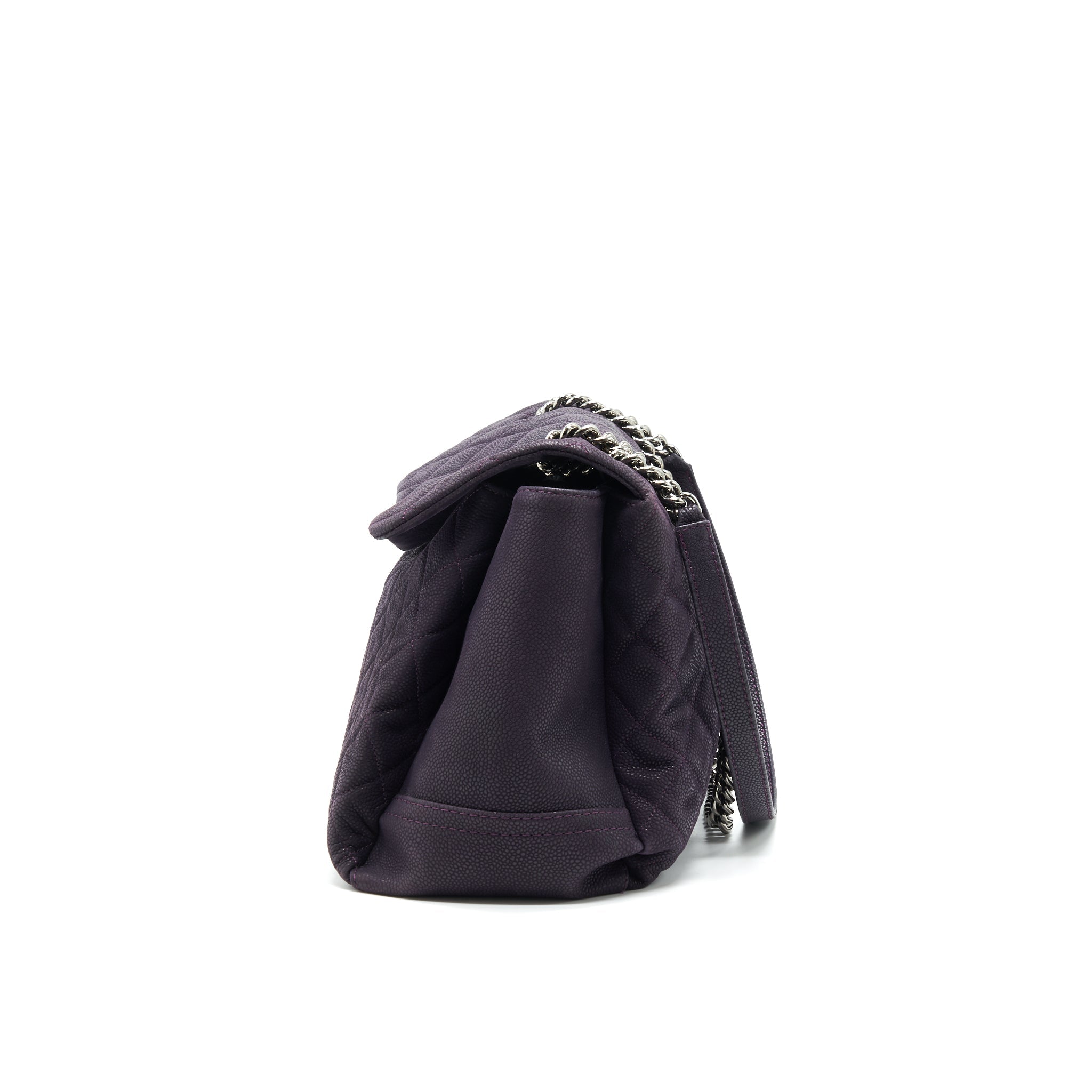 CHANEL FLAP TOTE BAG WITH CHAIN CAVIAR IN PURPLE SHW