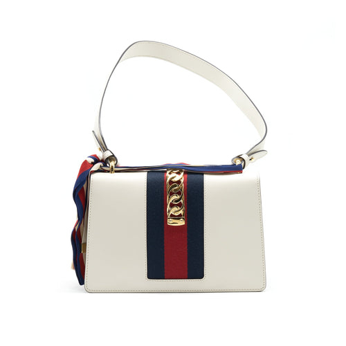 GUCCI SMALL SYLVIE BAG WHITE