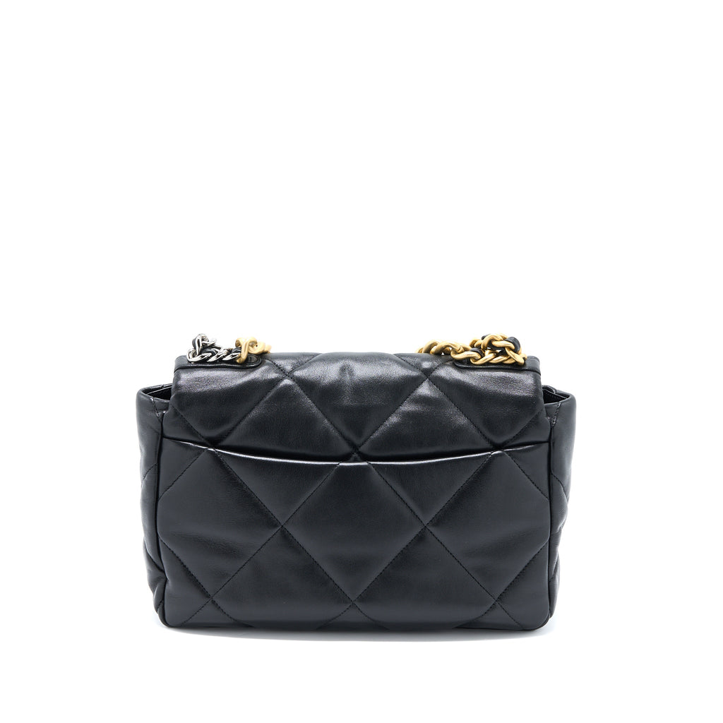 CHANEL MEDIUM 19 BAG LAMBSKIN BLACK MULTICOLOUR HARDWARE