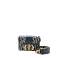 DIOR 30 MONTAIGNE MINI BOX BAG BLUE OBLIQUE GHW
