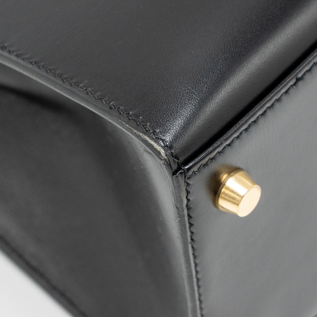 HERMES KELLY 32 BOX BLACK GHW