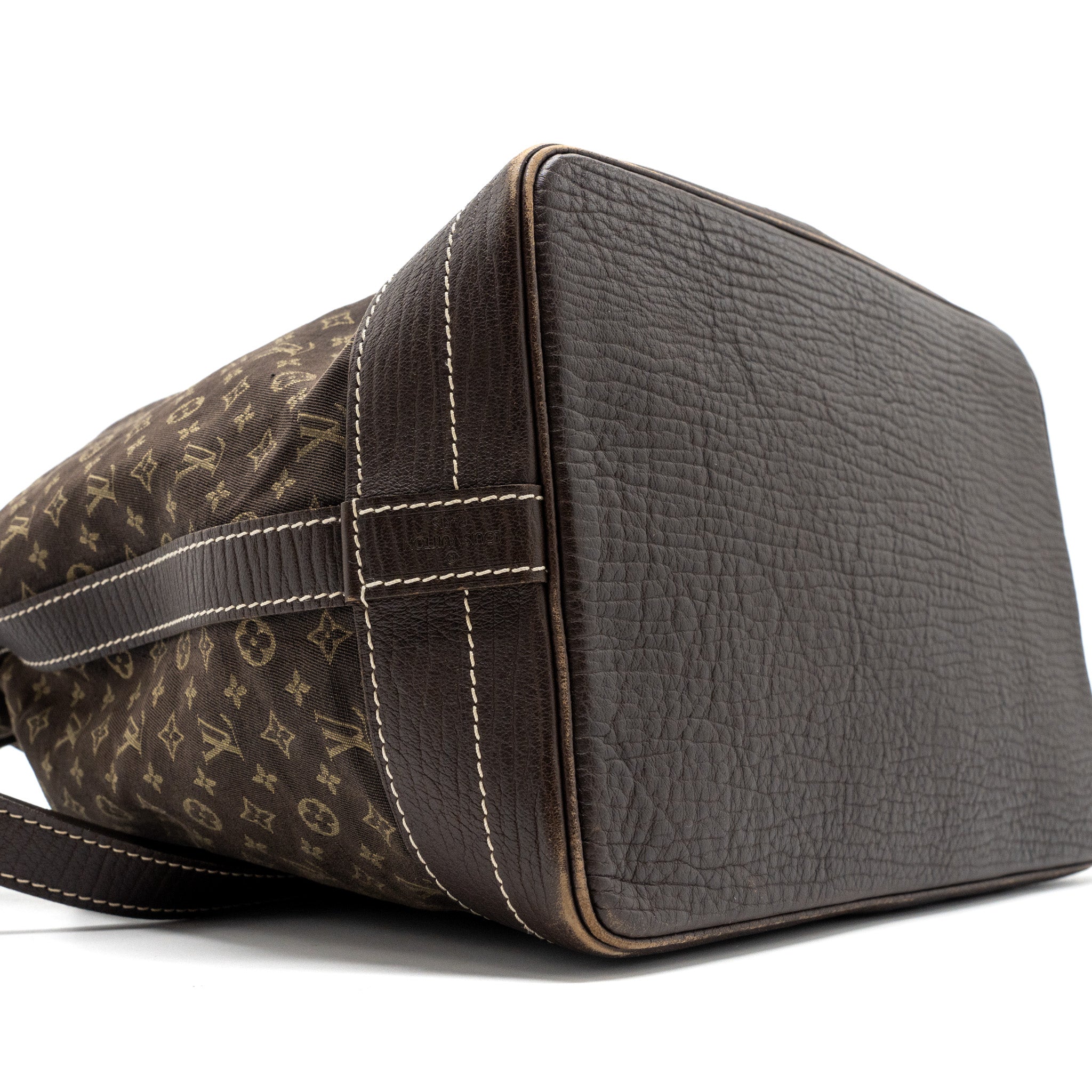 LOUIS VUITTON LIN NOE BAG FABRIC/LEATHER EBENE GHW