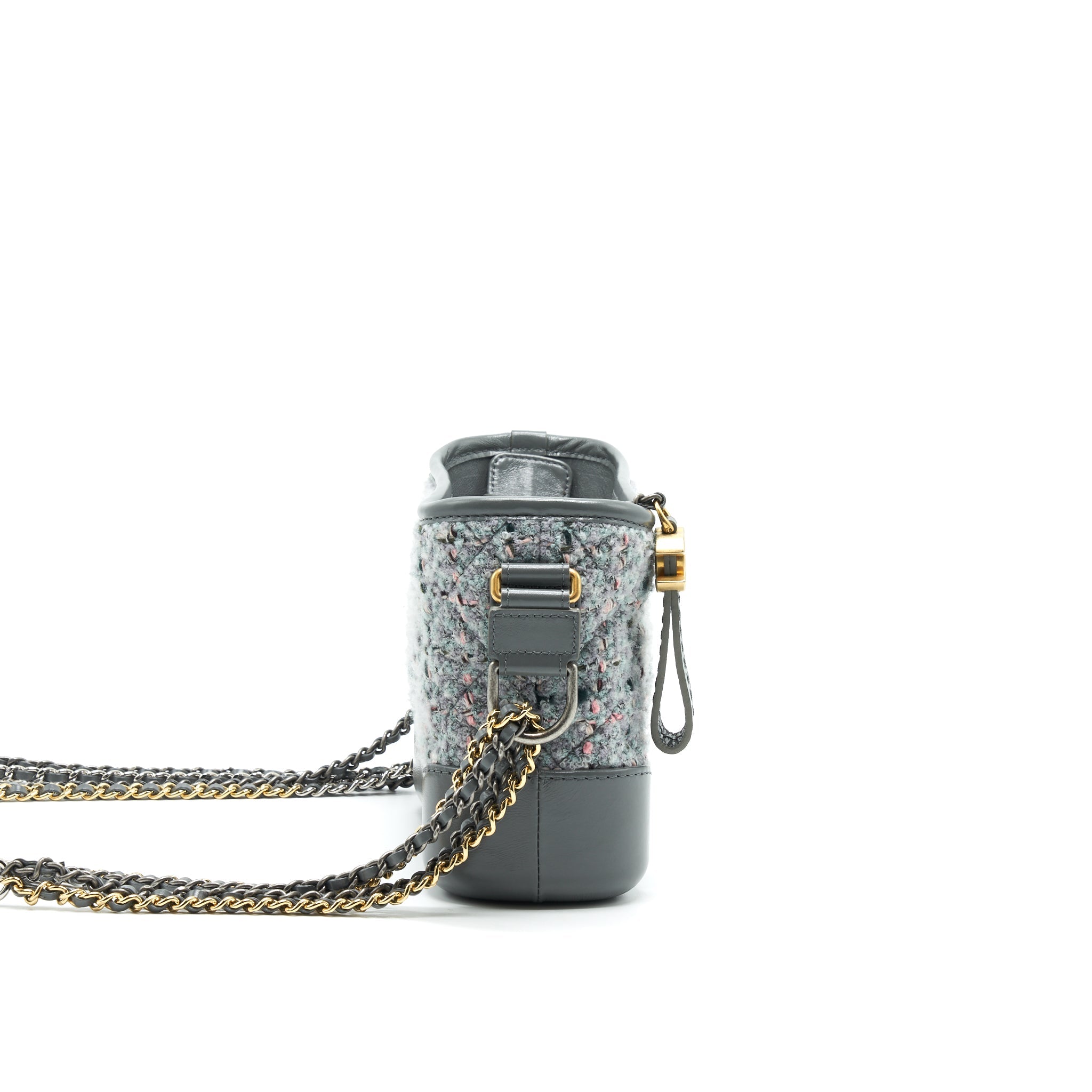 CHANEL SMALL TWEED GABRIELLE HOBO BAG GREY