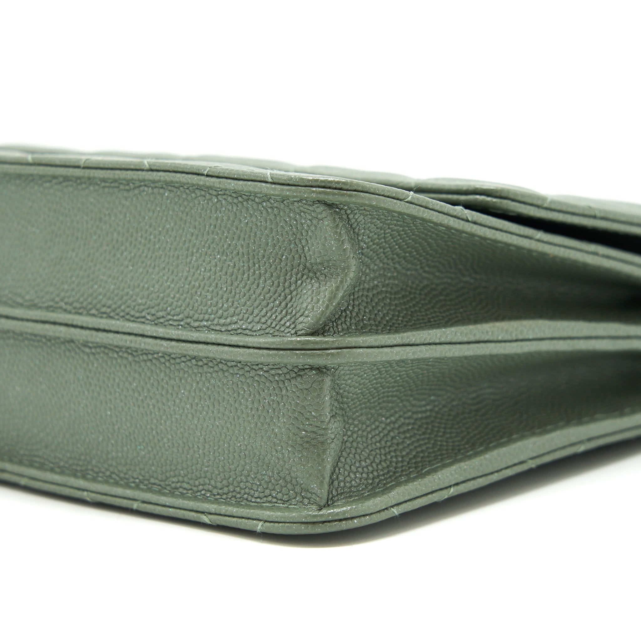 CHANEL WALLET ON CHAIN SQUARE CAVIAR GREEN GHW