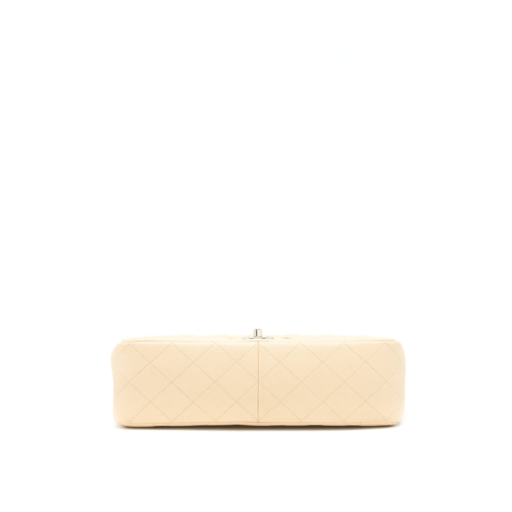 CHANEL CLASSIC JUMBO DOUBLE FLAP BAG CAVIAR BEIGE SHW