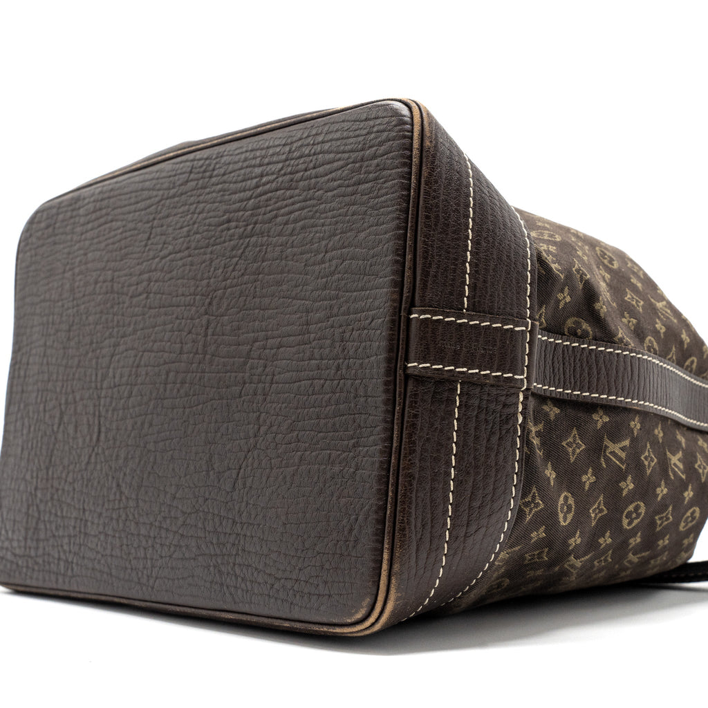 LOUIS VUITTON LIN NOE BAG FABRIC/LEATHER EBENE GHW