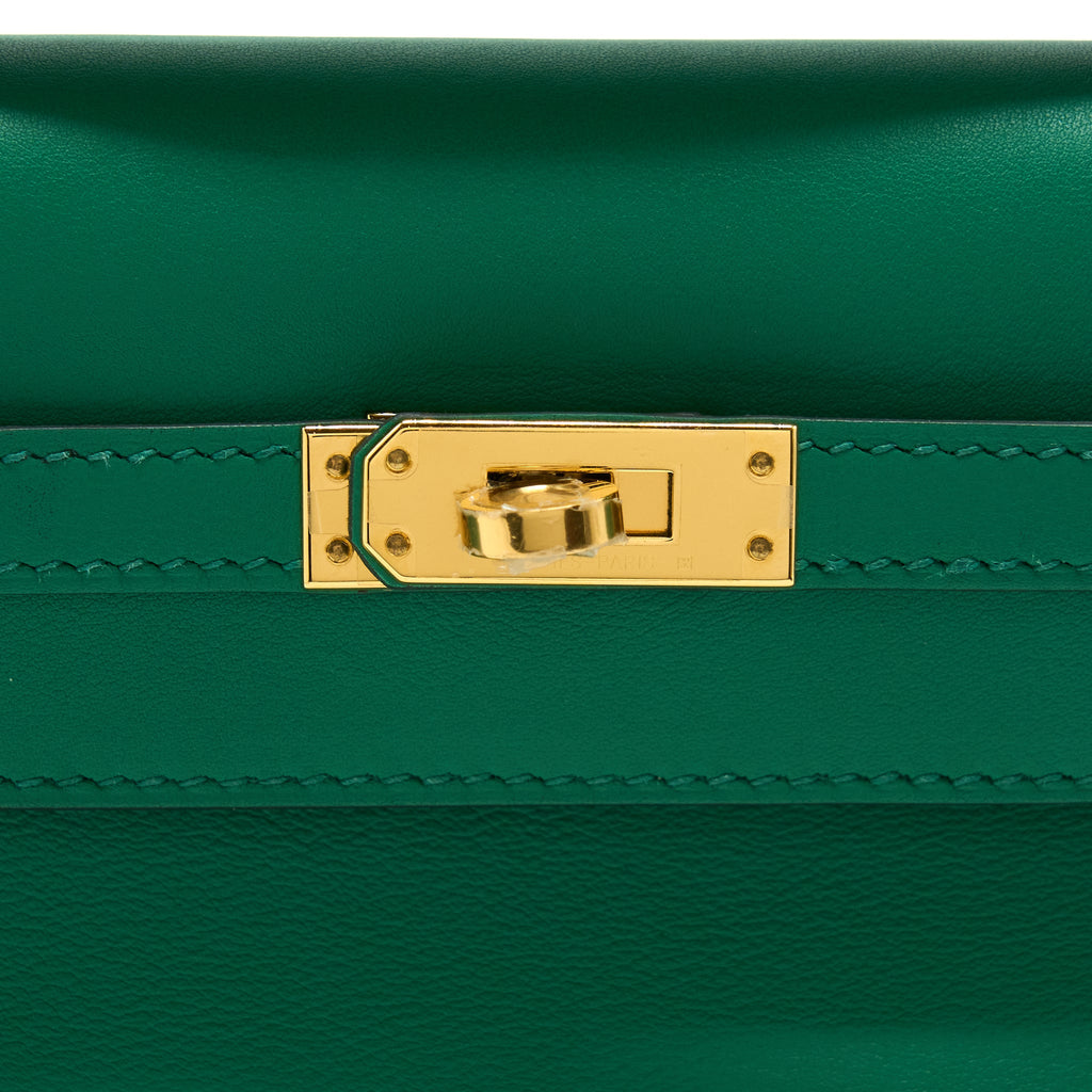 HERMES KELLY POCHETTE SWIFT U4 VERT VERTIGO GHW