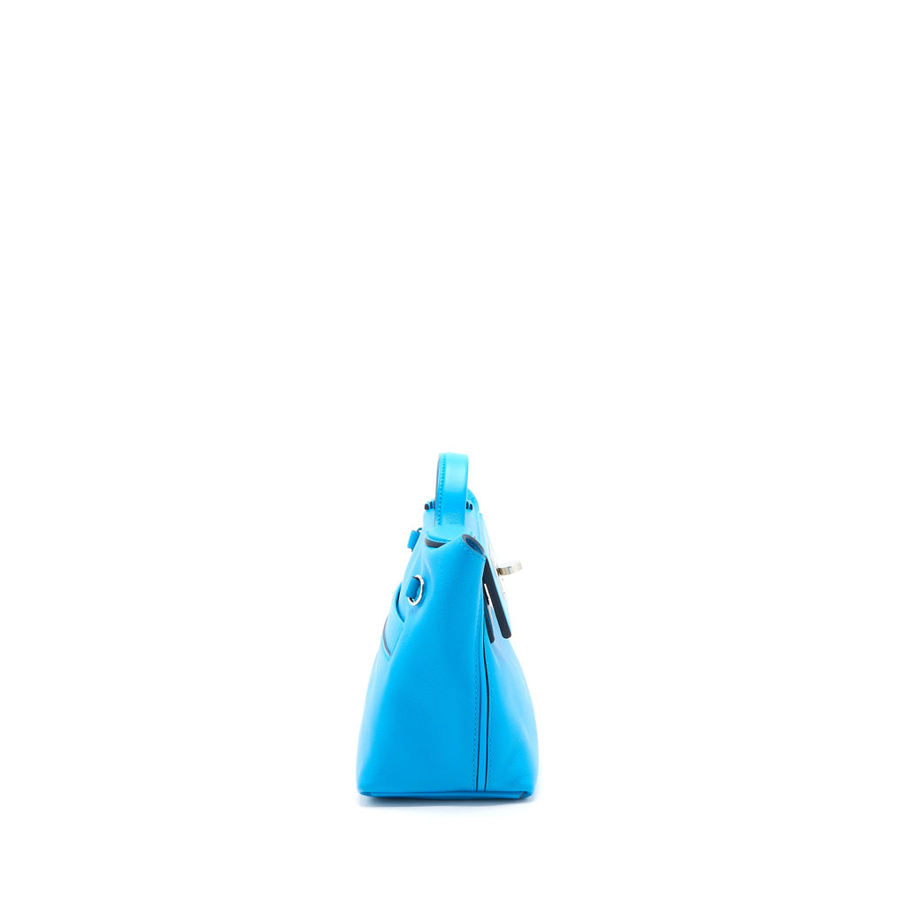 HERMES MINI 24/24 2424-21 BAG EVERCOLOR/SWIFT 0F BLUE FRIDA SHW