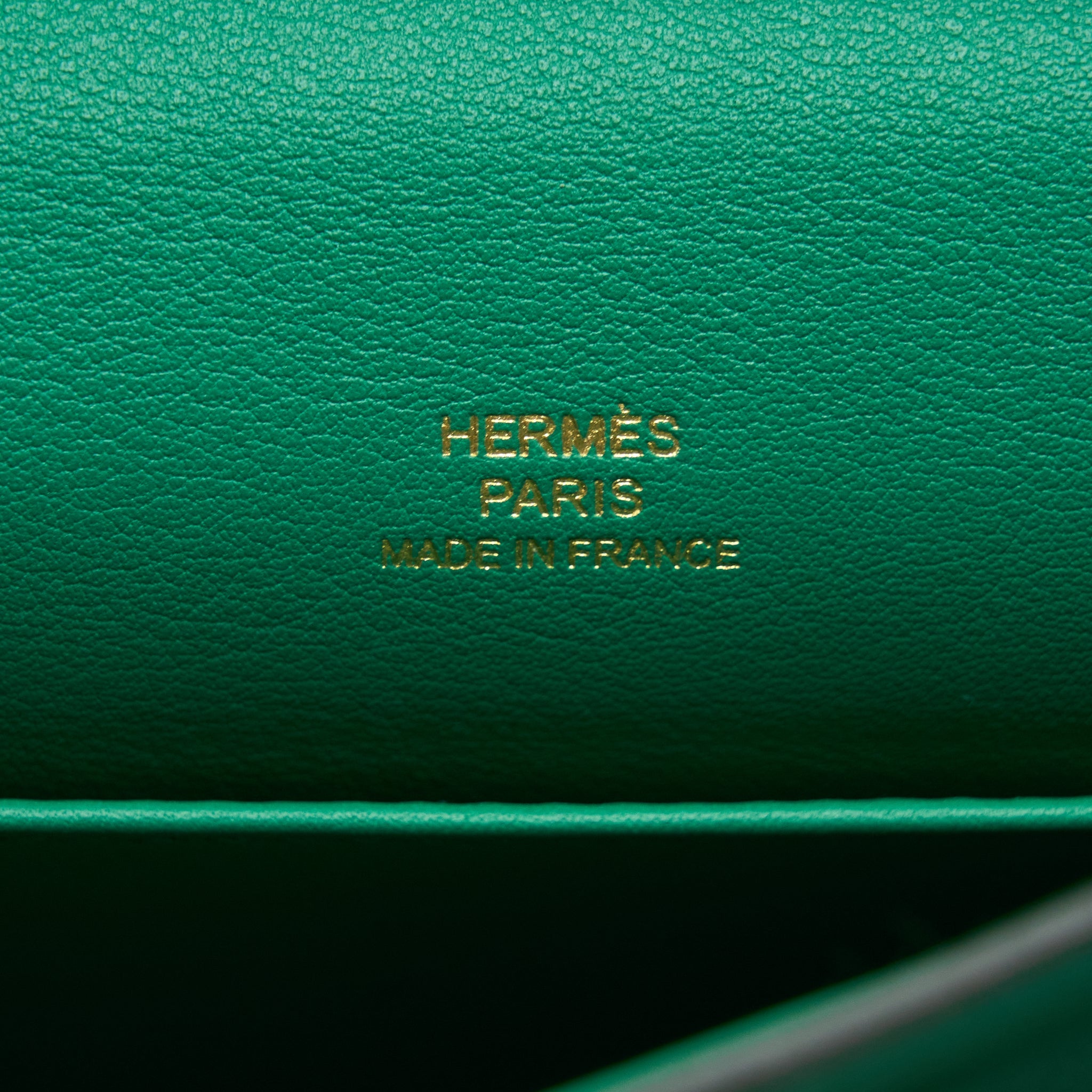 HERMES KELLY POCHETTE SWIFT U4 VERT VERTIGO GHW