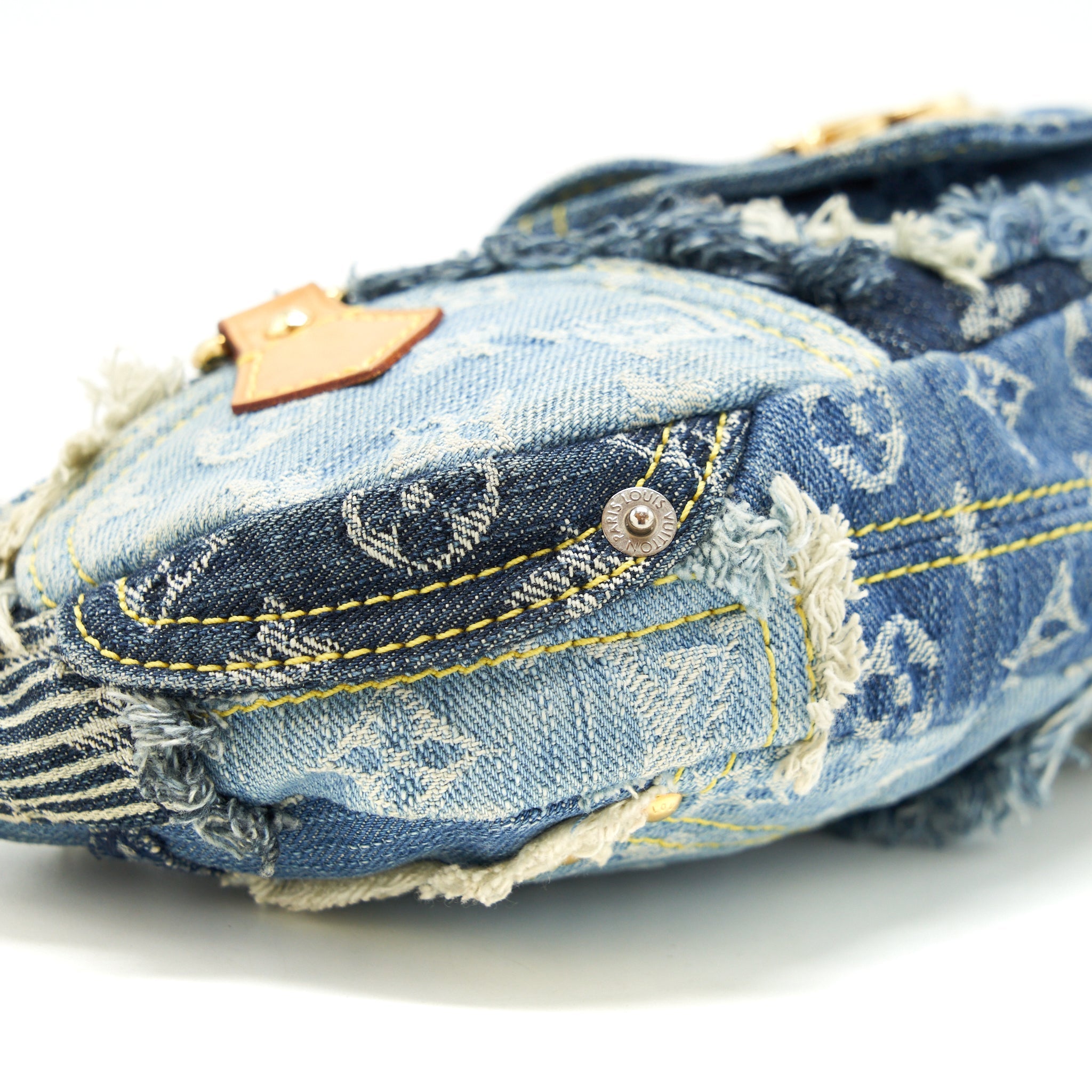 LOUIS VUITTON VINTAGE DENIM SHOULDER BAG MULTICOLOUR