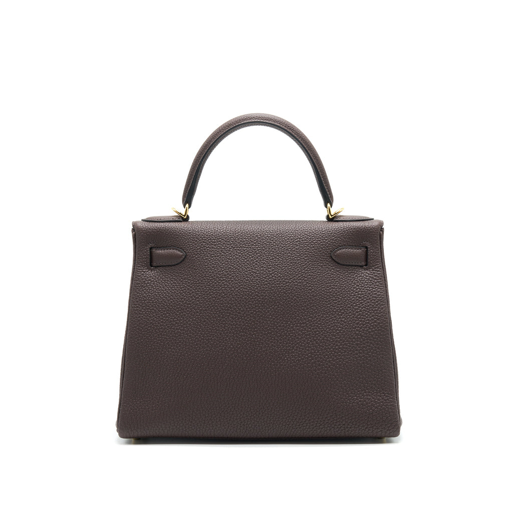 HERMES KELLY 28 CHOCOLATE GHW TOGO LEATHER