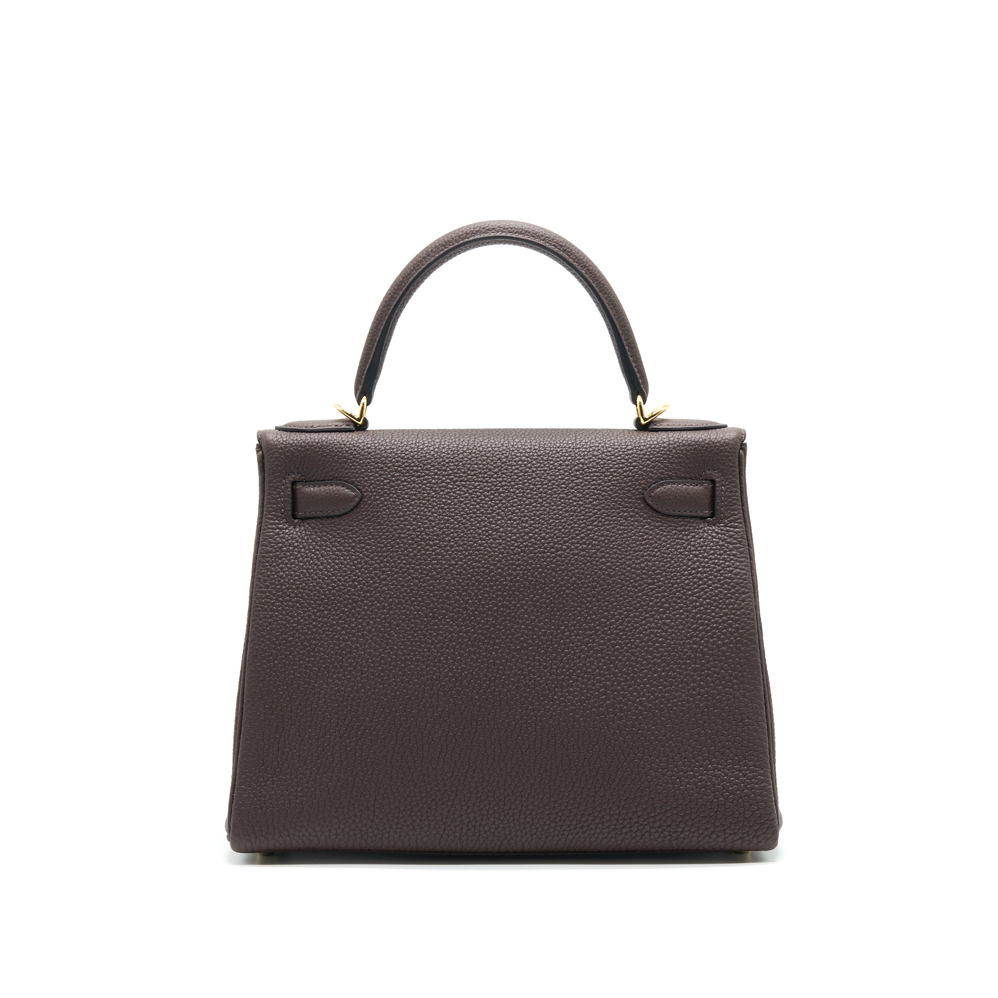 HERMES KELLY 28 CHOCOLATE GHW TOGO LEATHER