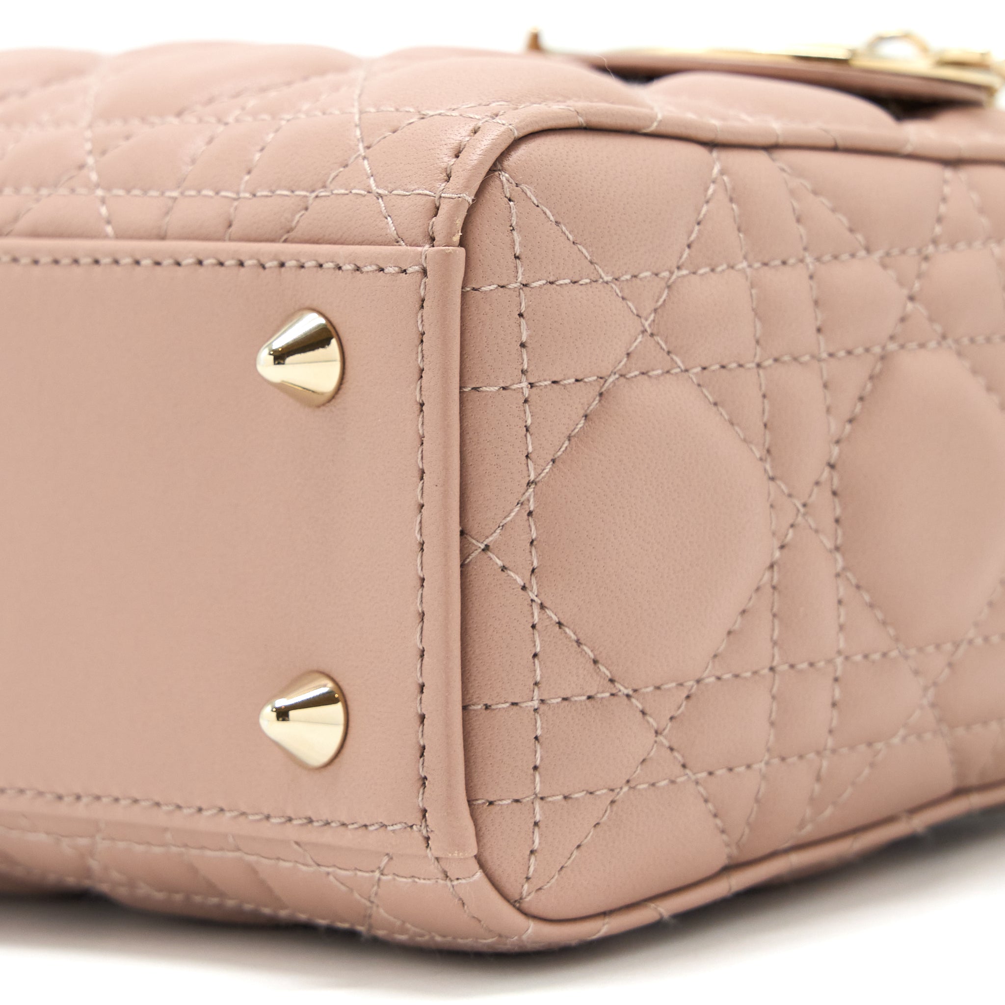 DIOR SMALL LADY DIOR LAMBSKIN LIGHT PINK LGHW