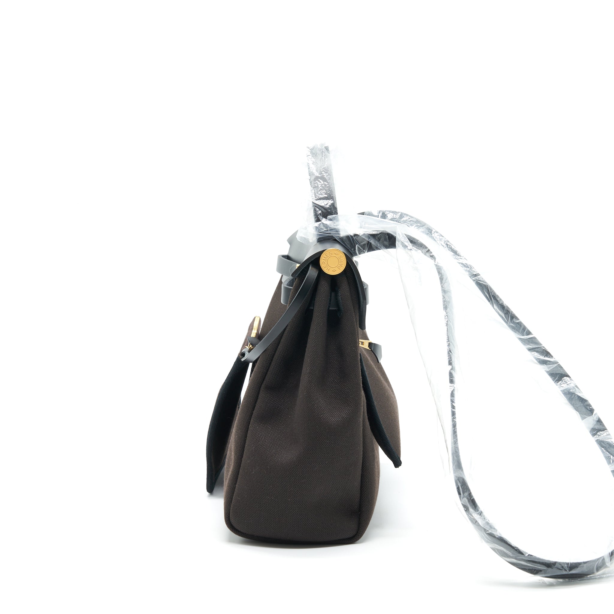 HERMES HERBAG ZIP 31 RETOURNE BAG WITH EBENE/ BLACK COLOR GHW