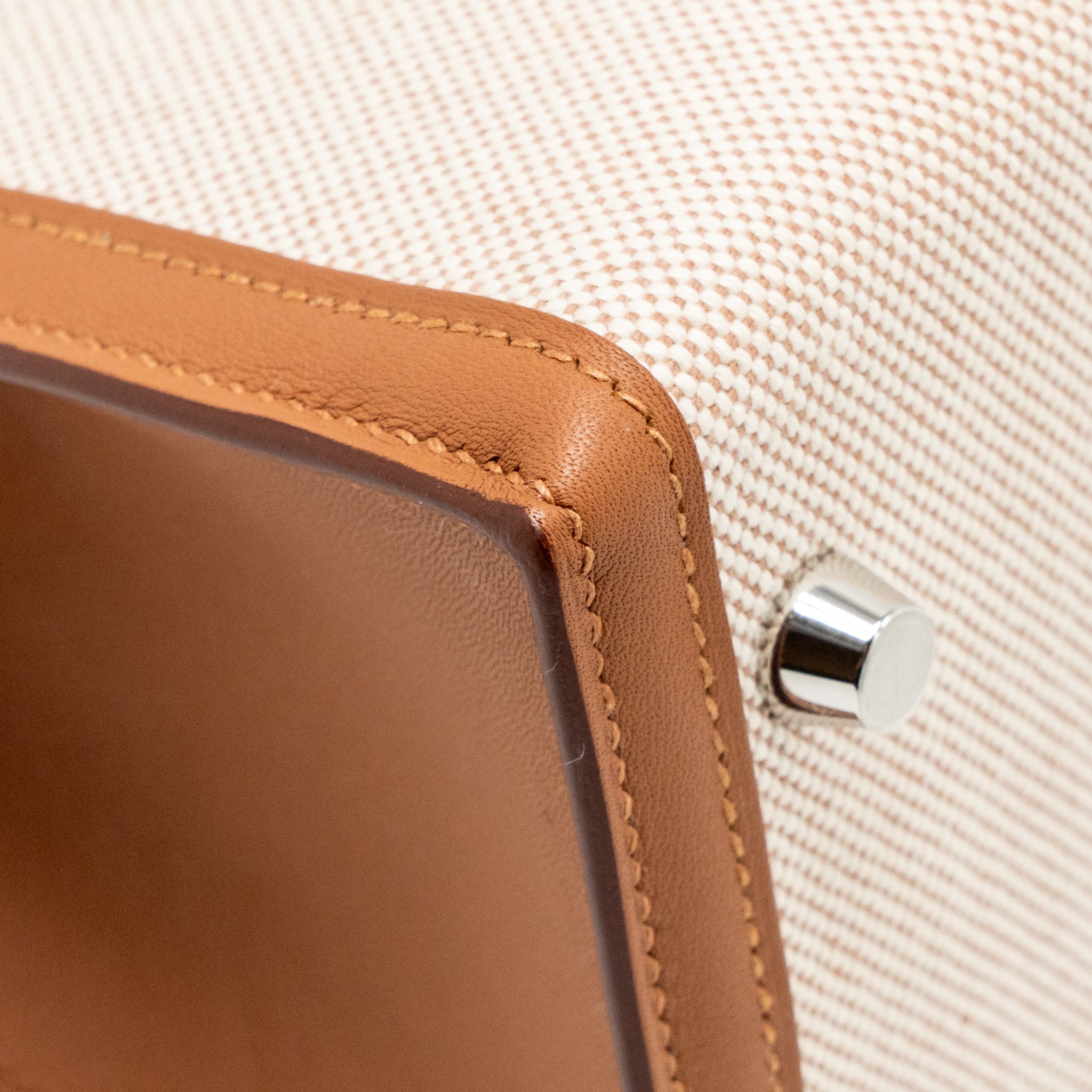 HERMES KELLY 25 TOILE H/SWIFT ECRU-BEIGE/GOLD SHW