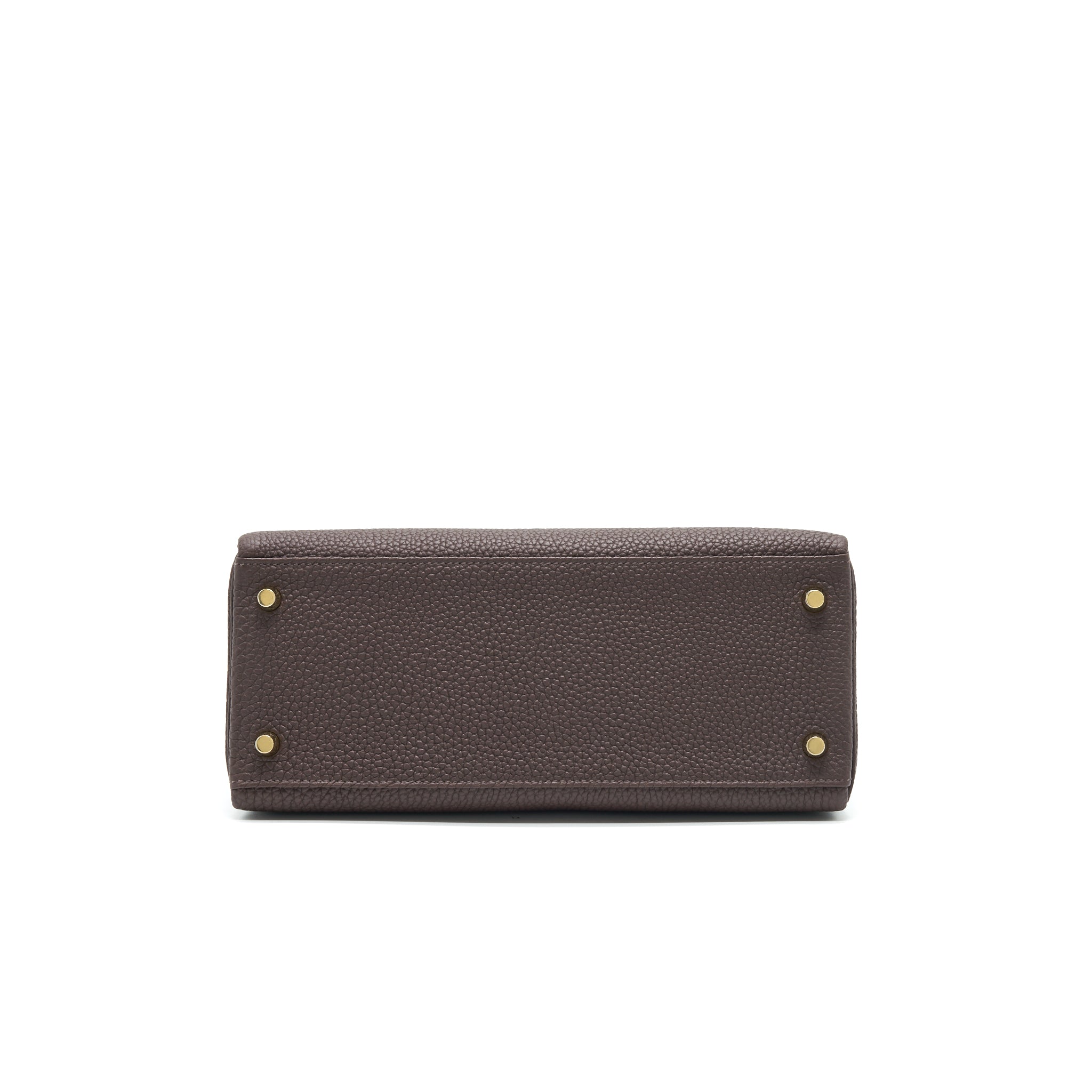 HERMES KELLY 28 CHOCOLATE GHW TOGO LEATHER