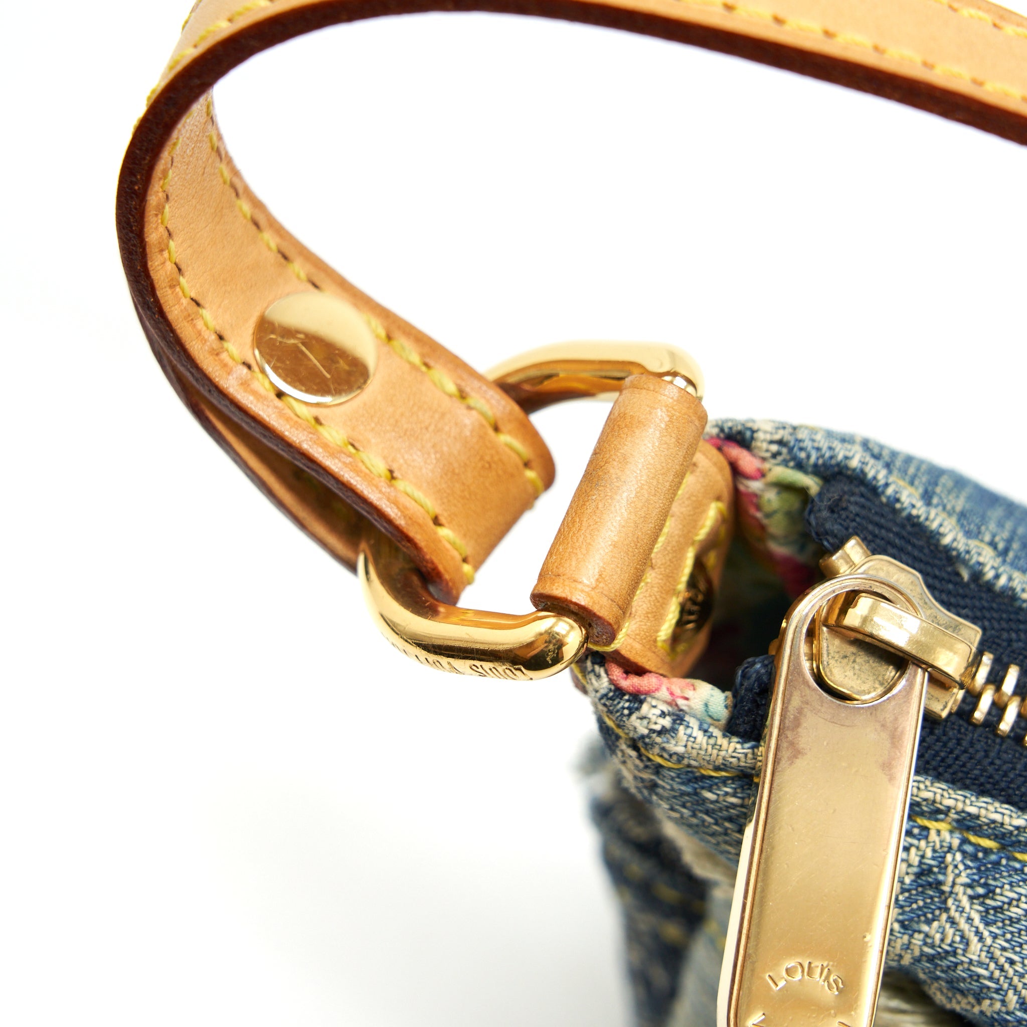 LOUIS VUITTON VINTAGE DENIM SHOULDER BAG MULTICOLOUR