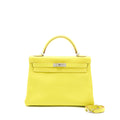 HERMES KELLY 32 EPSOM LIME/GRIS PERLE SHW