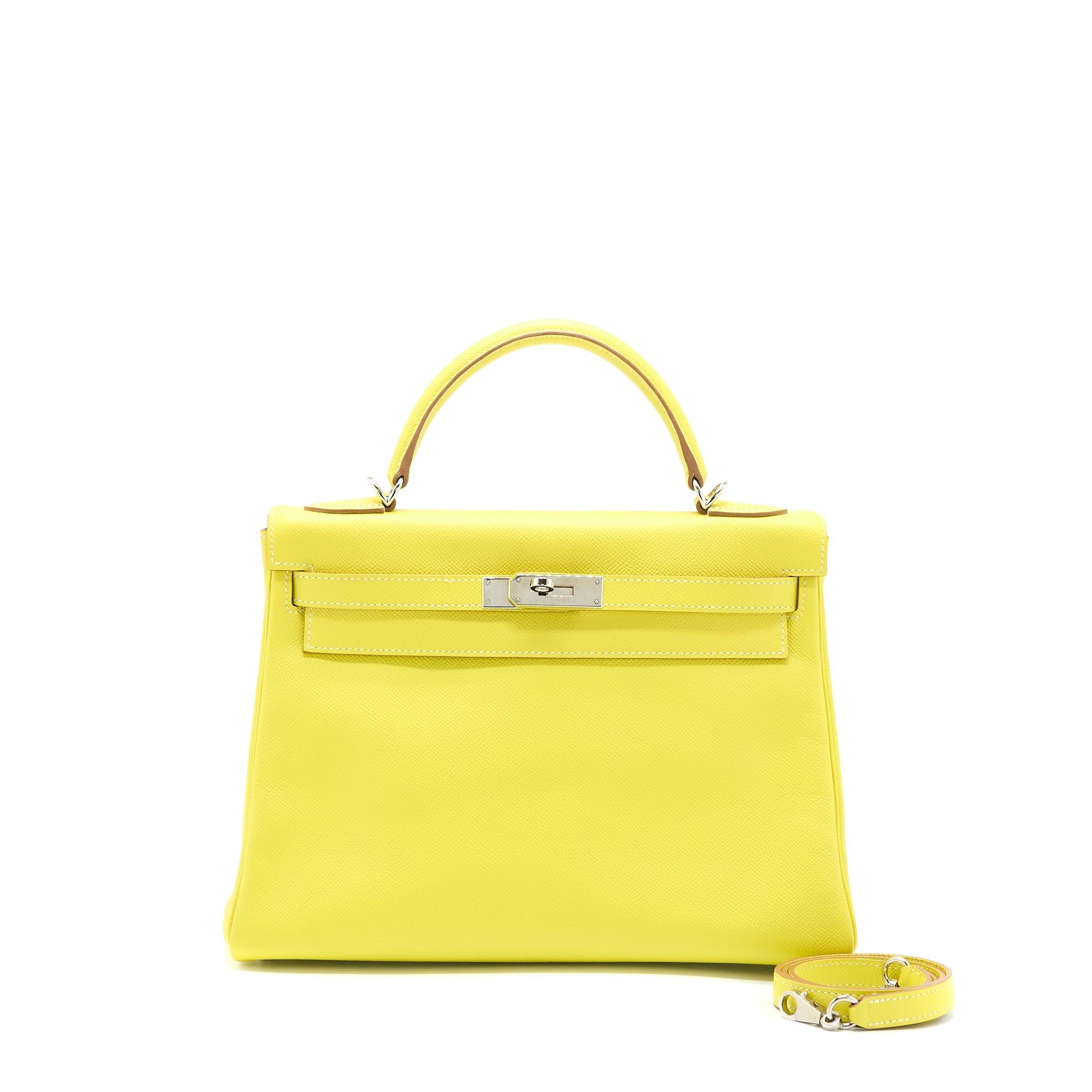 HERMES KELLY 32 EPSOM LIME/GRIS PERLE SHW