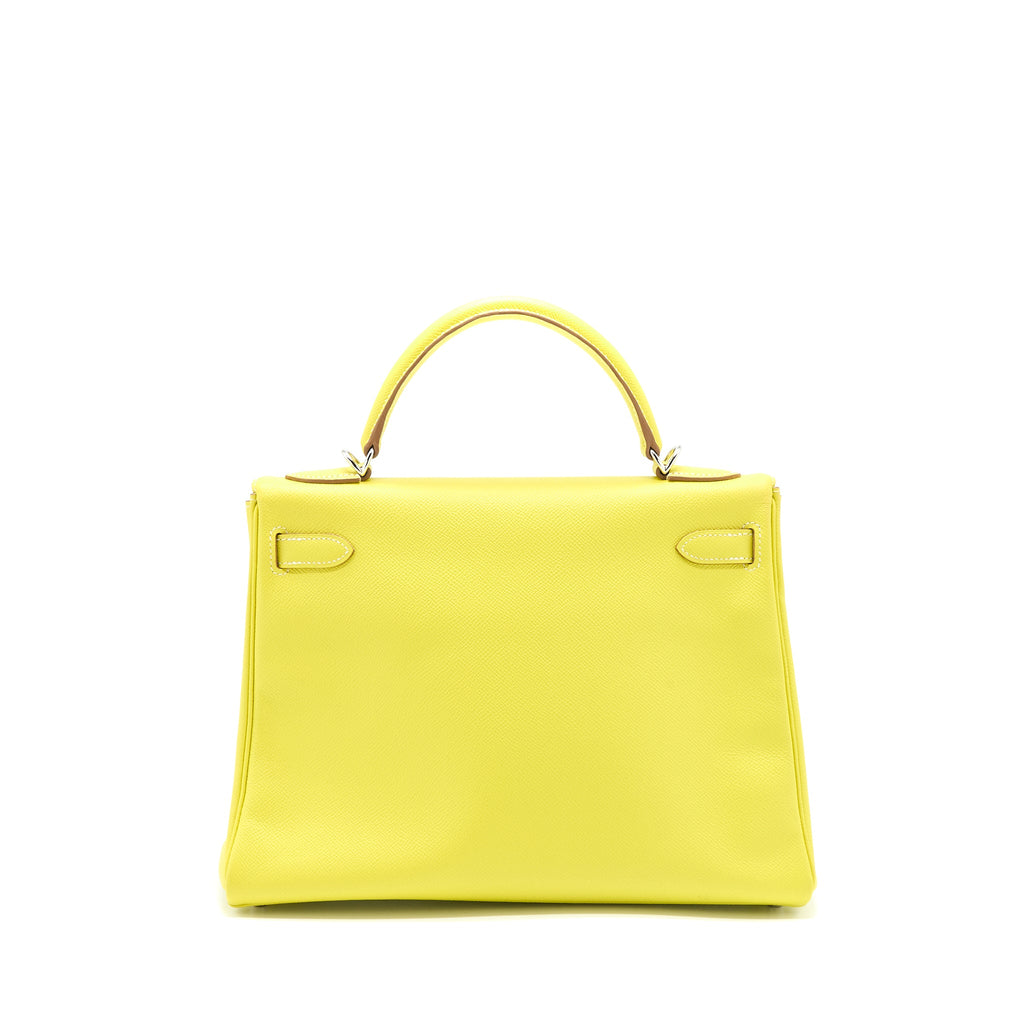 HERMES KELLY 32 EPSOM LIME/GRIS PERLE SHW