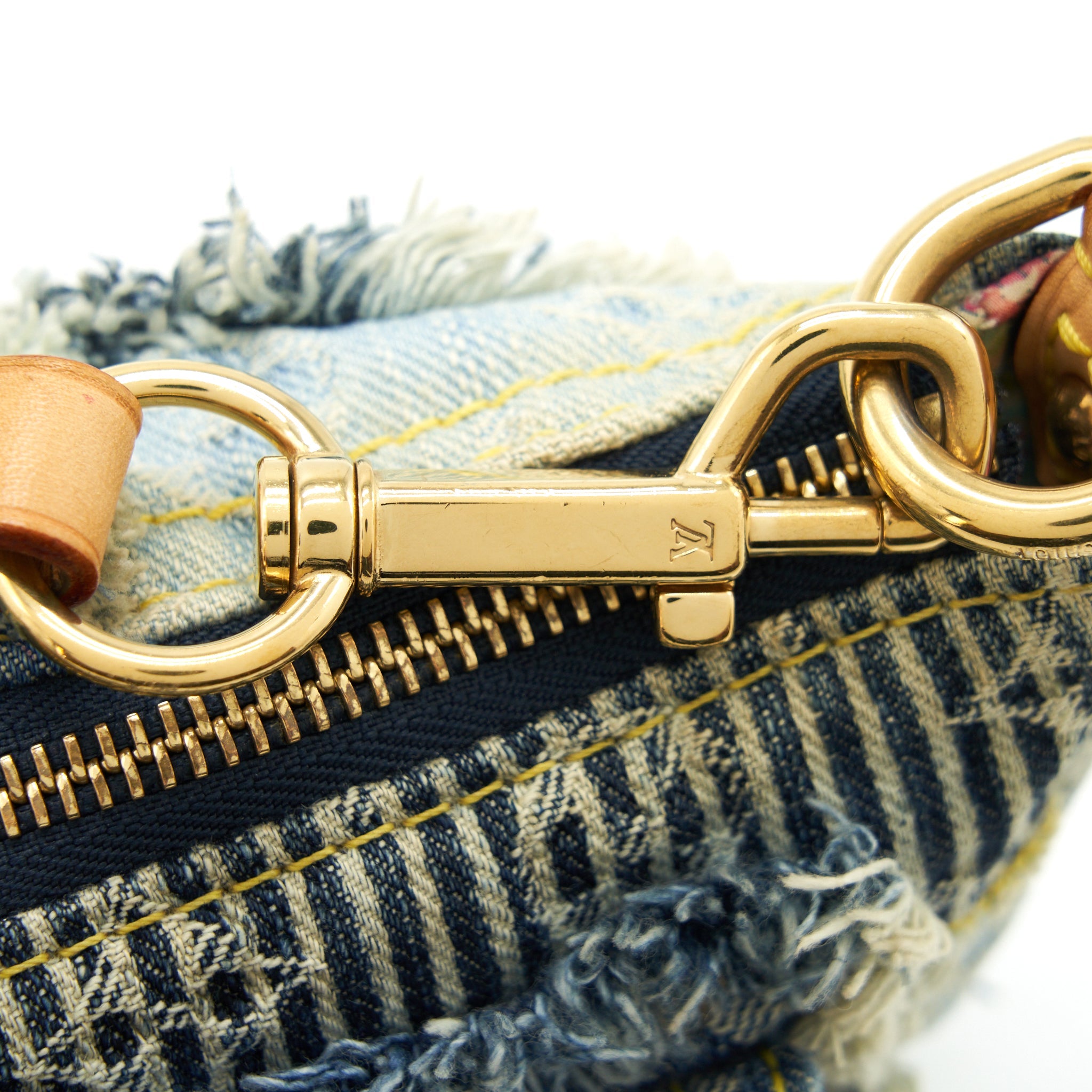LOUIS VUITTON VINTAGE DENIM SHOULDER BAG MULTICOLOUR