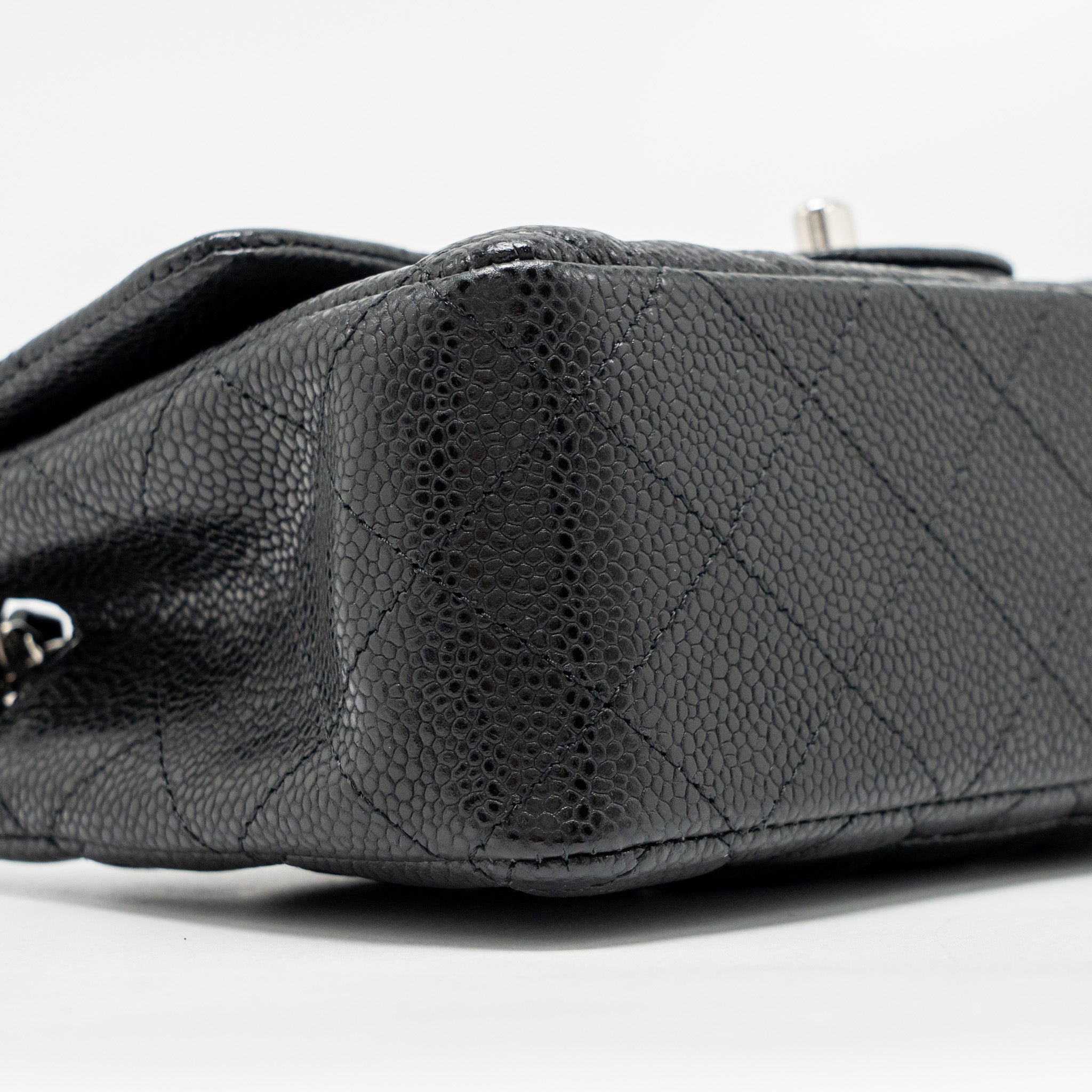 CHANEL MINI RECTANGULAR FLAP BAG CAVIAR BLACK SHW