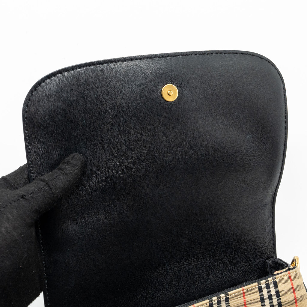 BURBERRY THE 1983 CHECK LINK BAG LEATHER/ CANVAS MULTICOLOUR GHW