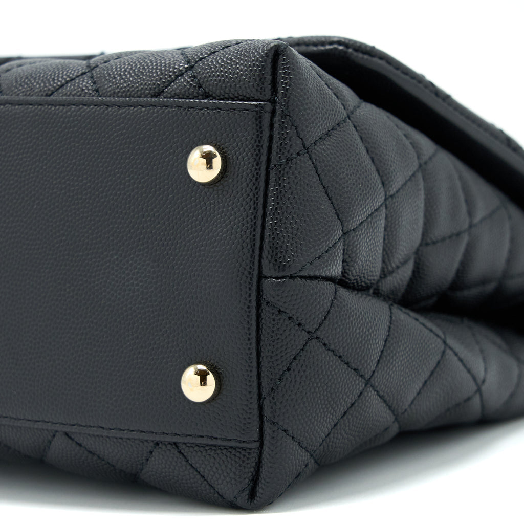 CHANEL MEDIUM COCO HANDLE CAVIAR BLACK LGHW