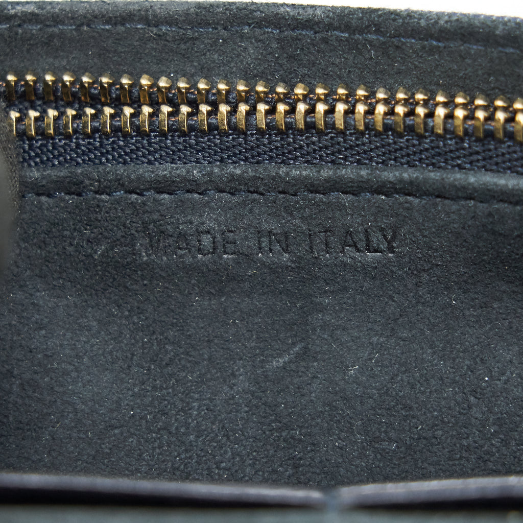 DIOR STUDDED DENIM DIORAMA WALLET ON CHAIN