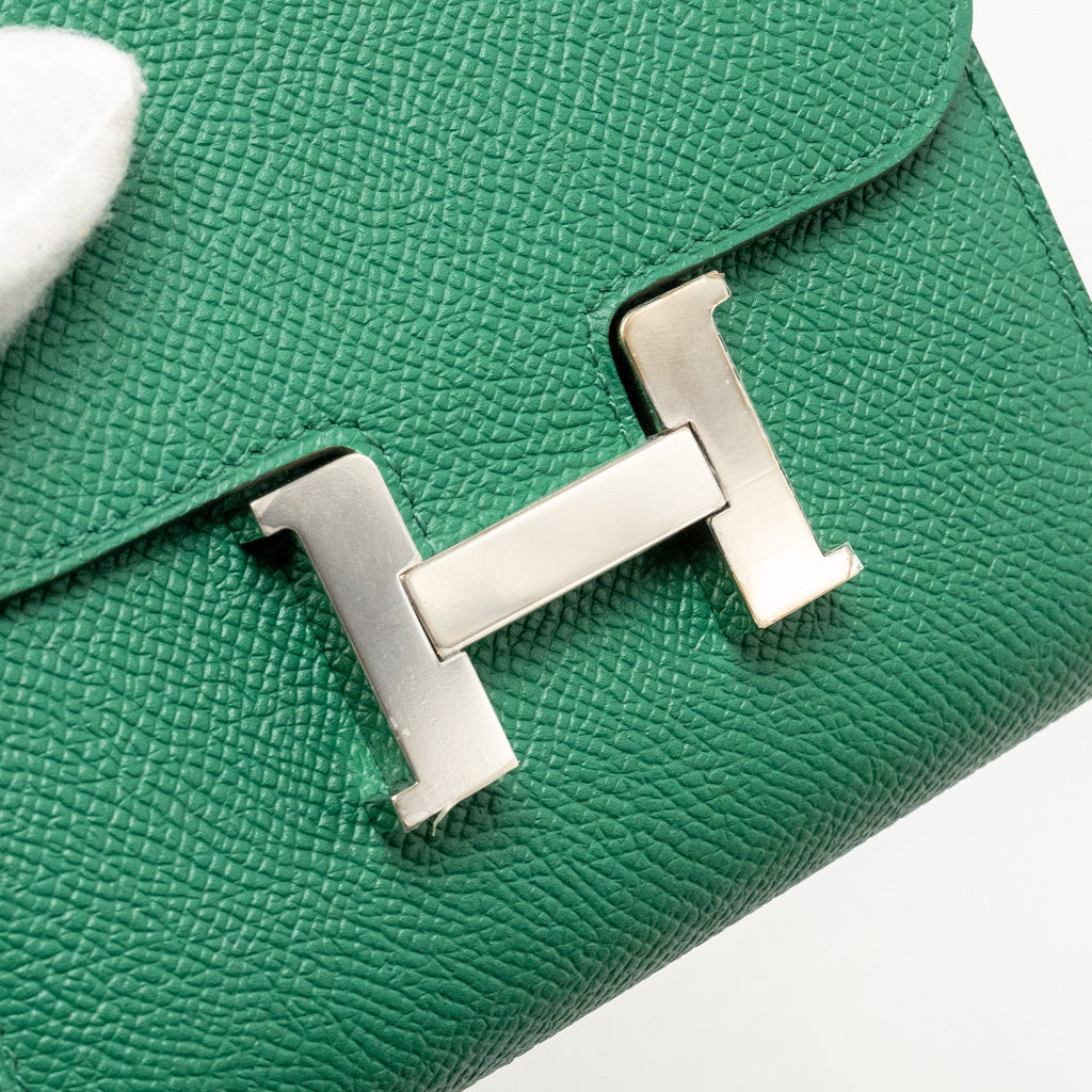HERMES CONSTANCE COMPACT WALLET EPSOM GREEN SHW