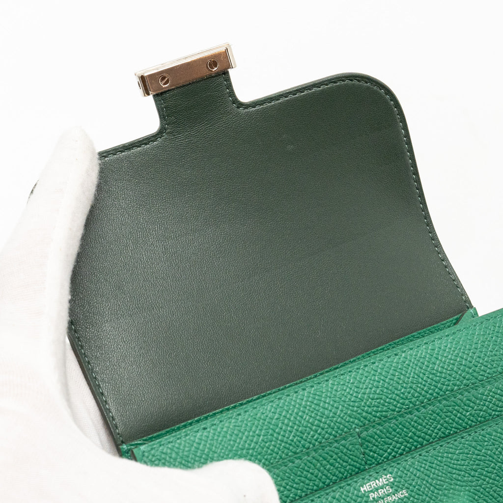 HERMES CONSTANCE COMPACT WALLET EPSOM GREEN SHW