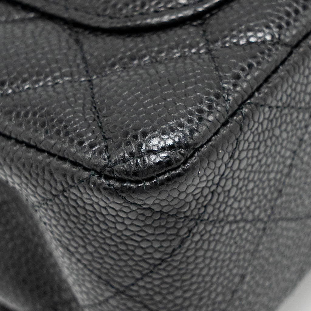 CHANEL MINI RECTANGULAR FLAP BAG CAVIAR BLACK SHW