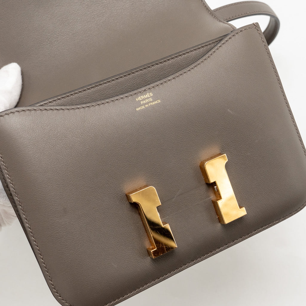 HERMES MINI CONSTANCE SWIFT 8F GRIS ETAIN RGHW