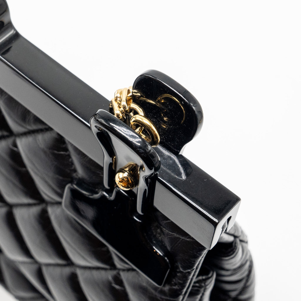 CHANEL HANGER REISSUE FLAP BAG LIMITED EDITION AGED CALFSKIN BLACK GHW