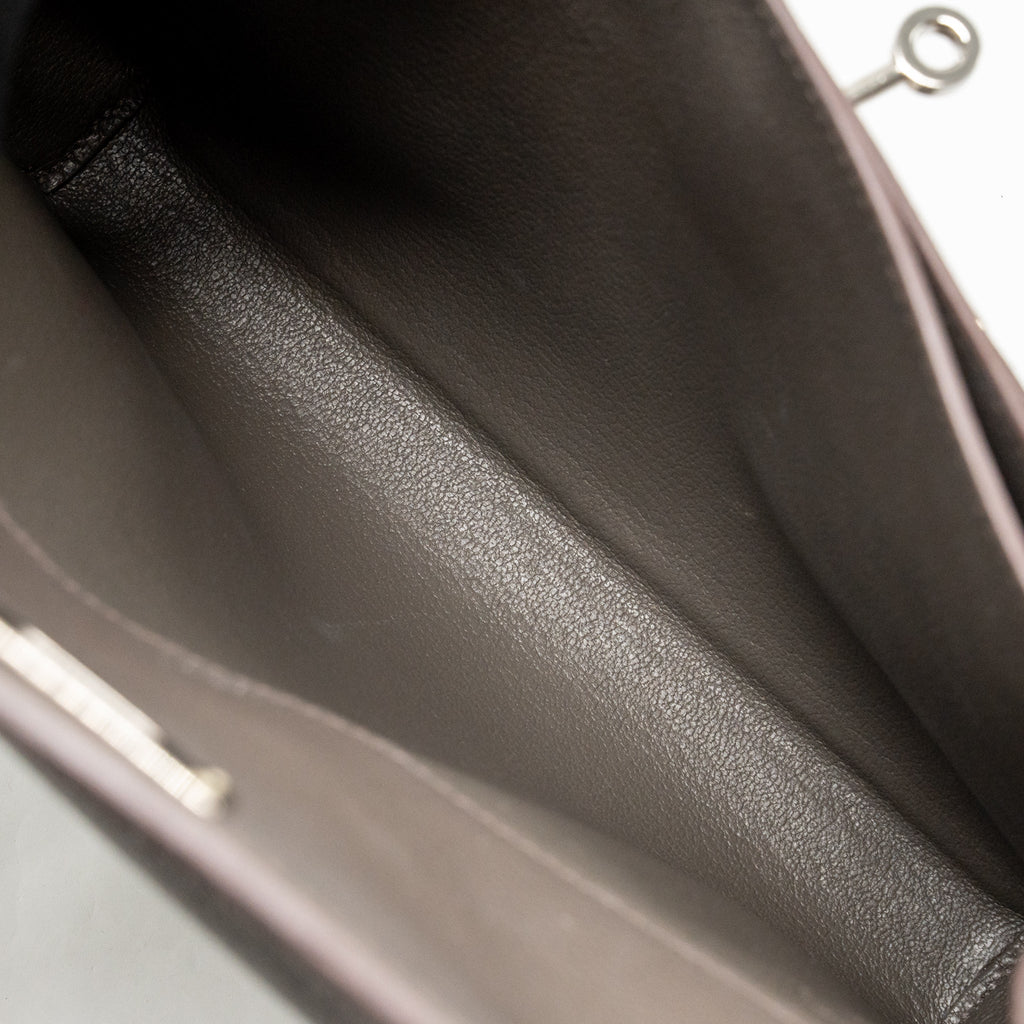 HERMES POCHETTE KELLY DEPECHES 25 EVERCOLOR GRIS ETAIN SHW